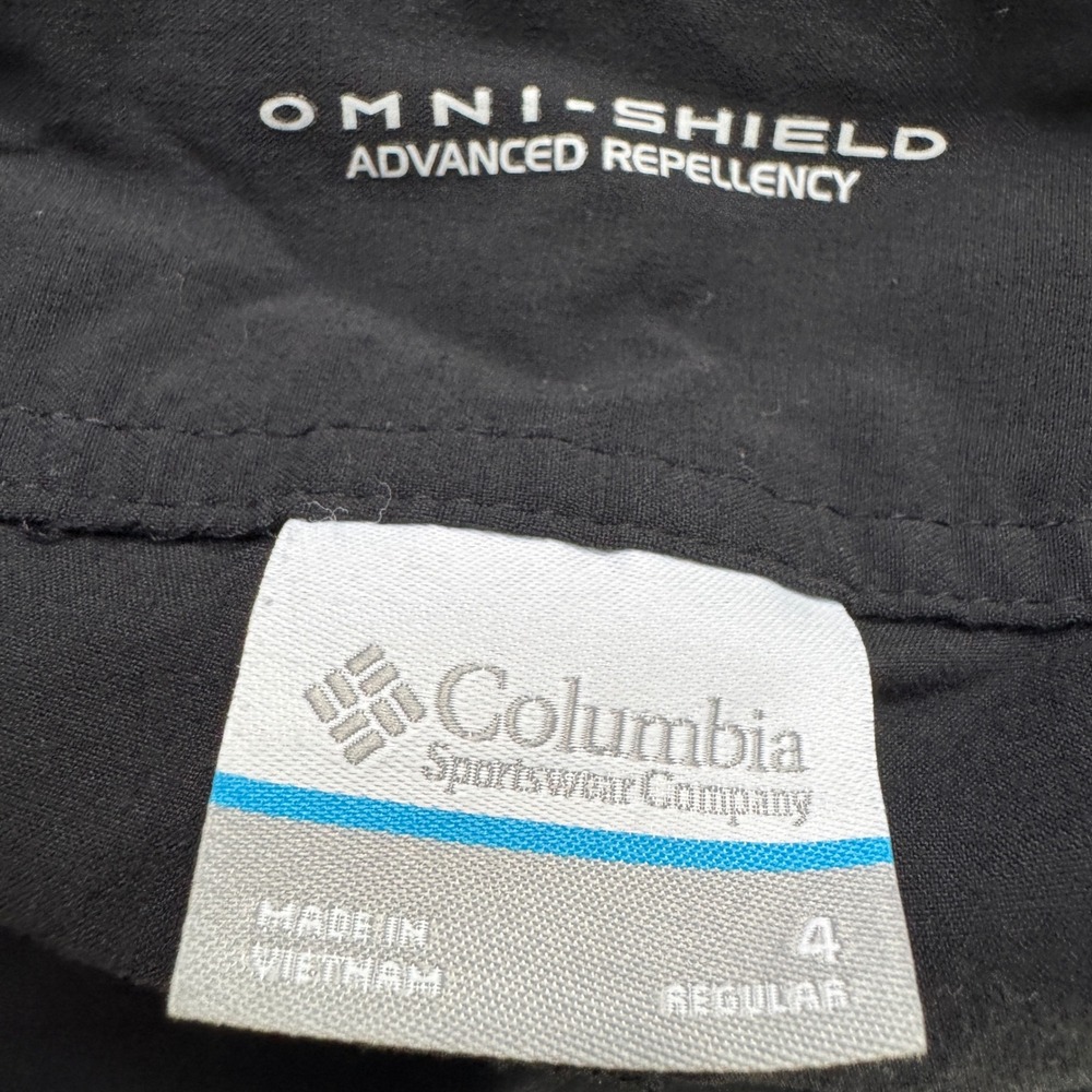 Columbia Omni-Shield Cargo Hiking Pants Womens 4 Black Nylon Roll‎ Up Drawstring - Picture 3 of 8